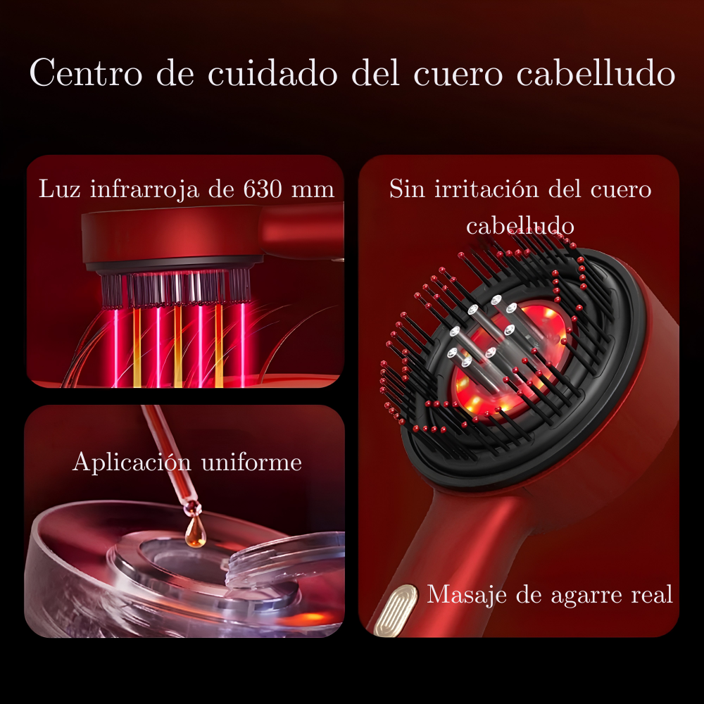 Lumurel™ Scalp Therapy Pro | Masajeador Capilar con Luz Roja 3 en 1
