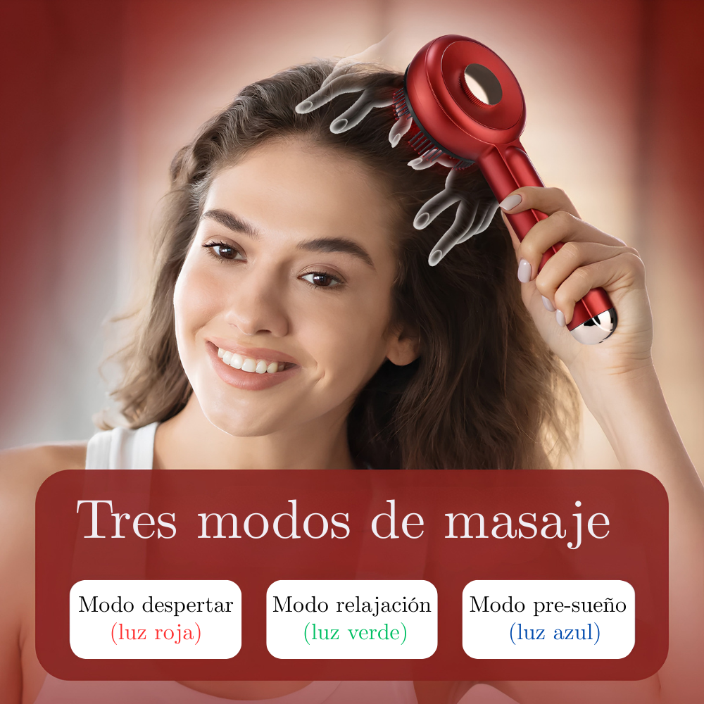 Lumurel™ Scalp Therapy Pro | Masajeador Capilar con Luz Roja 3 en 1