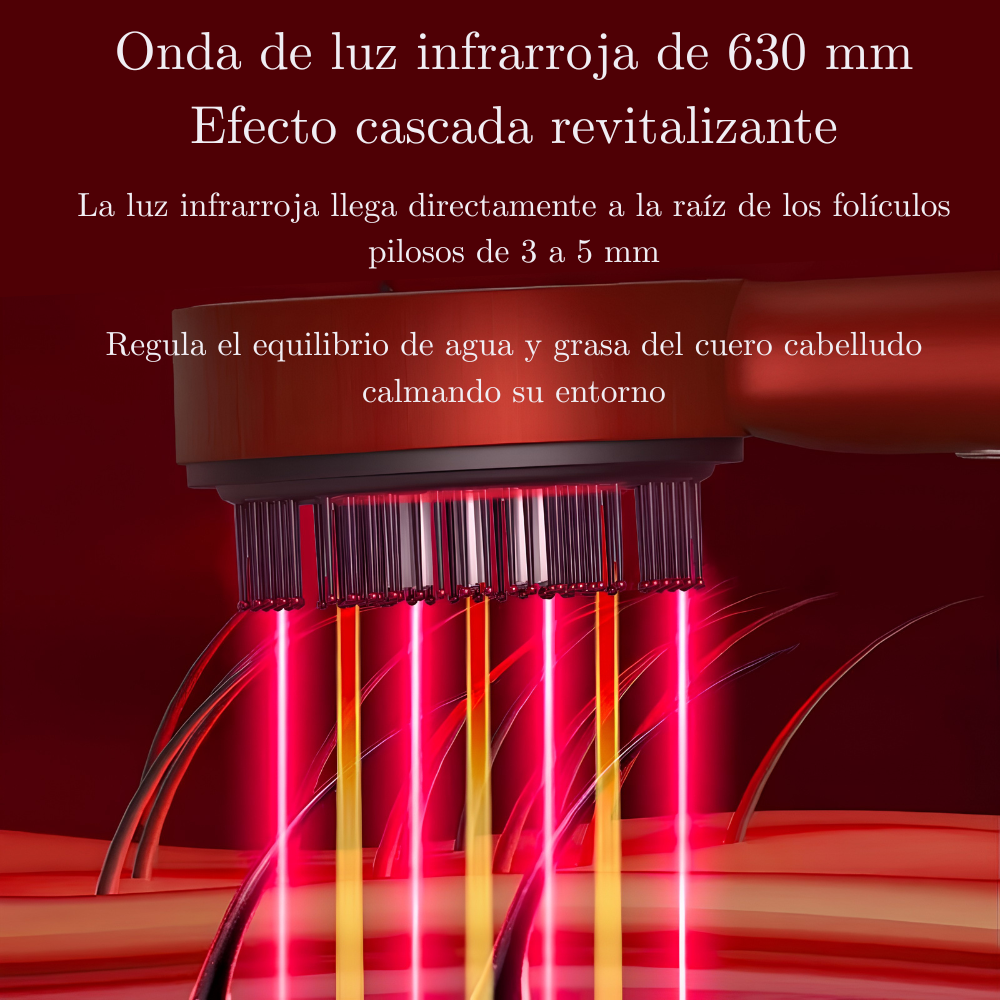 Lumurel™ Scalp Therapy Pro | Masajeador Capilar con Luz Roja 3 en 1
